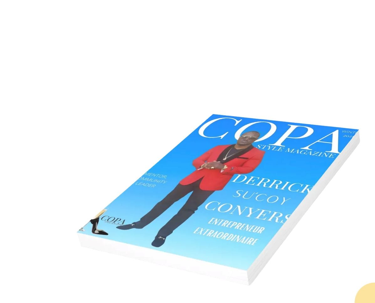 Derrick Conyers on the cover of COPA Style Magazine as Entrepreneur Extraordinaire
