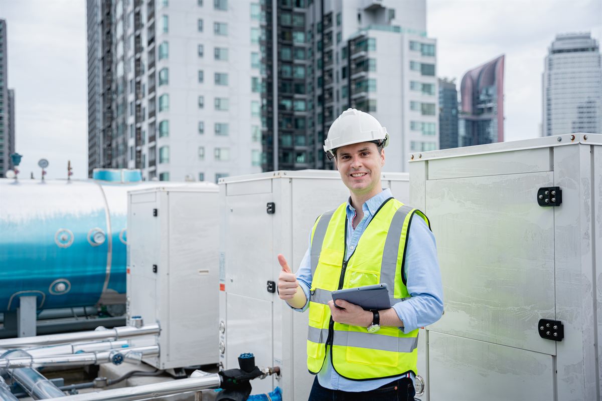 HVAC technician on a service call &mdash; the business the website keeps booking