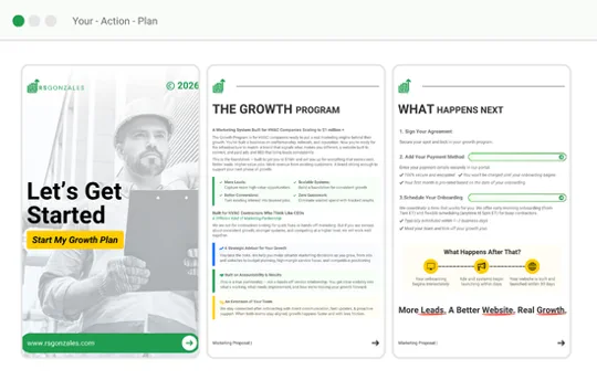 An action plan document laying out the growth program and what happens next