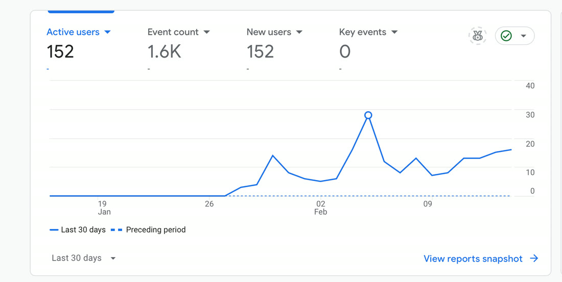 Analytics dashboard showing daily organic visitors for the Seattle HVAC website