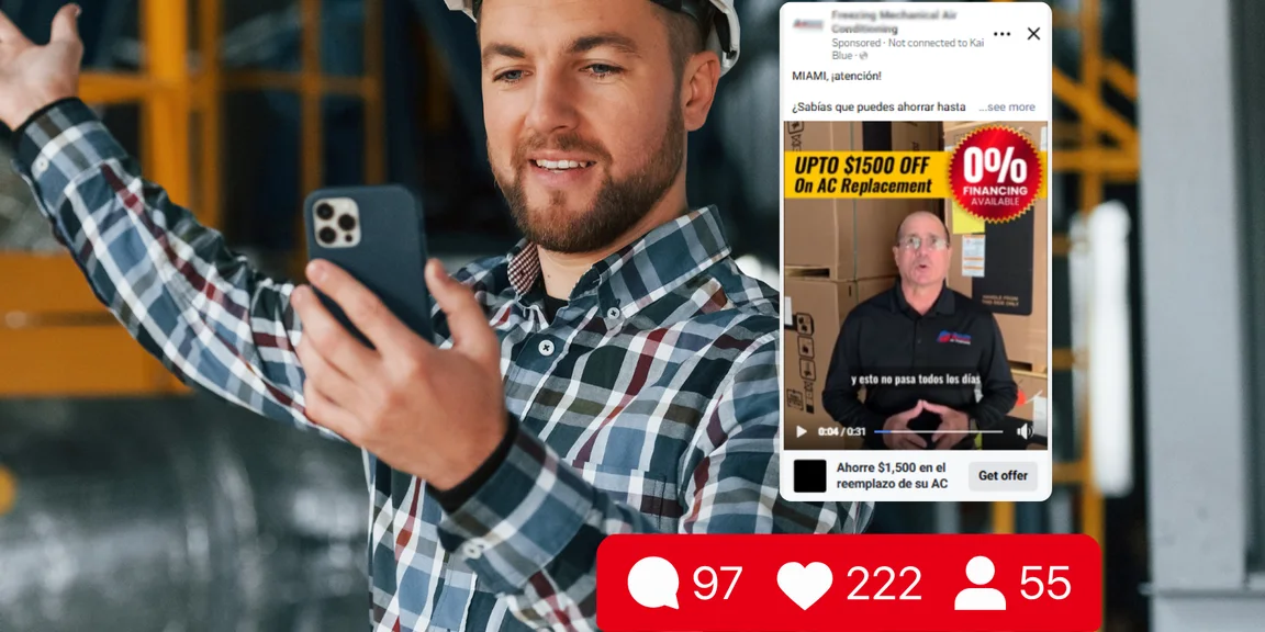 A real paid Facebook ad for Freezing Mechanical with its engagement counts