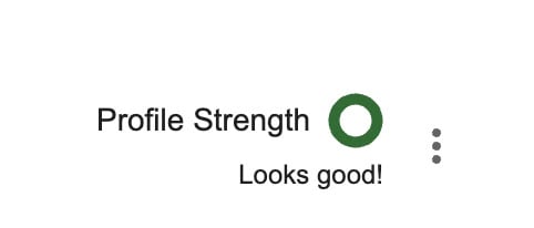 Google Business Profile strength shows complete and looks good