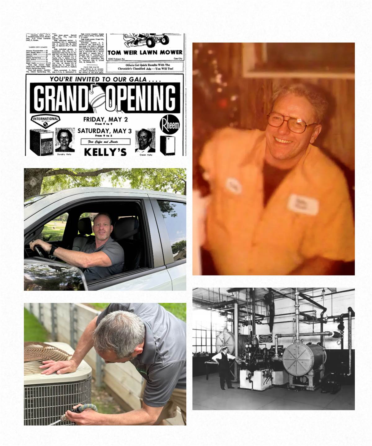 Original photographs of the 1907 Kelly’s facility and vintage newspaper advertisements from the family archive
