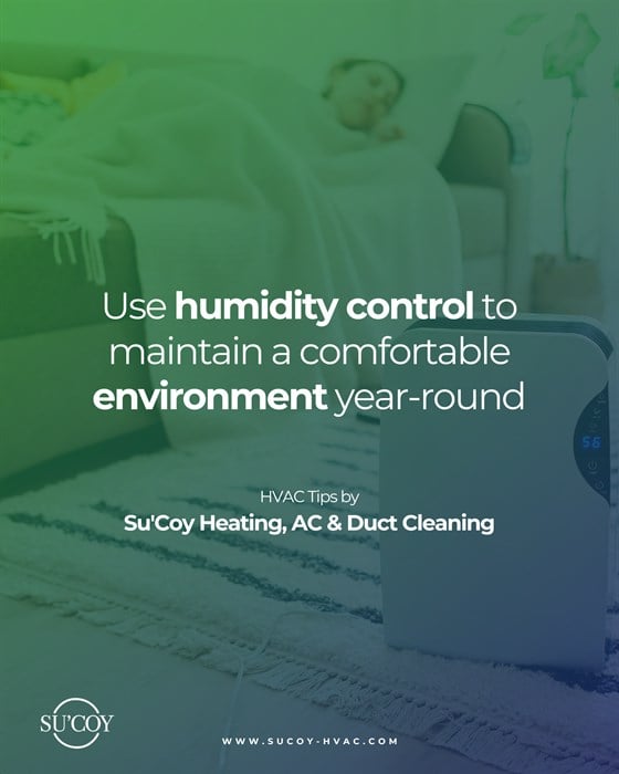 An HVAC tip post about using humidity control to keep a comfortable home year-round, built without photos