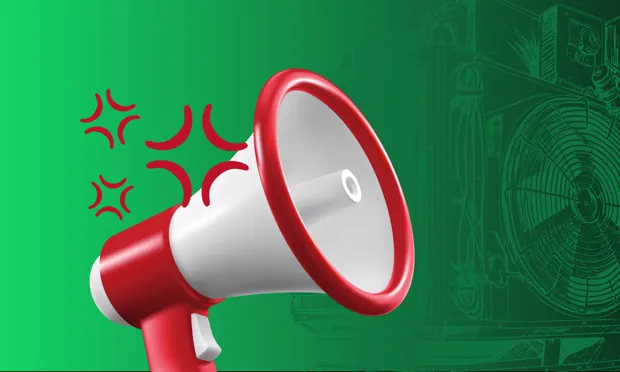 Published feature banner: a red and white megaphone with impact marks bursting from its mouth