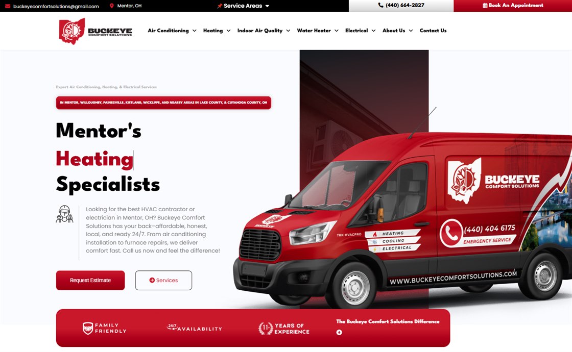 Buckeye Comfort Solutions website homepage