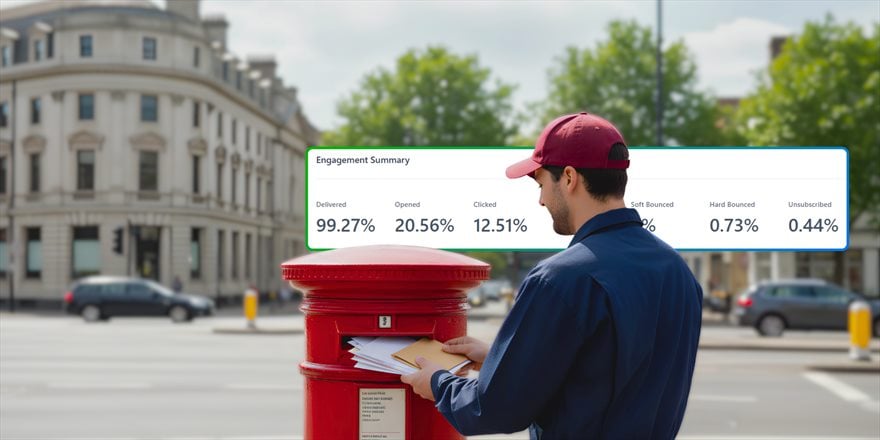 A real HVAC email campaign report showing delivered, opened and clicked rates