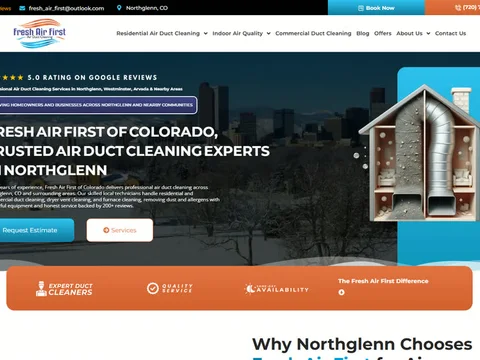 The Fresh Air First website home page