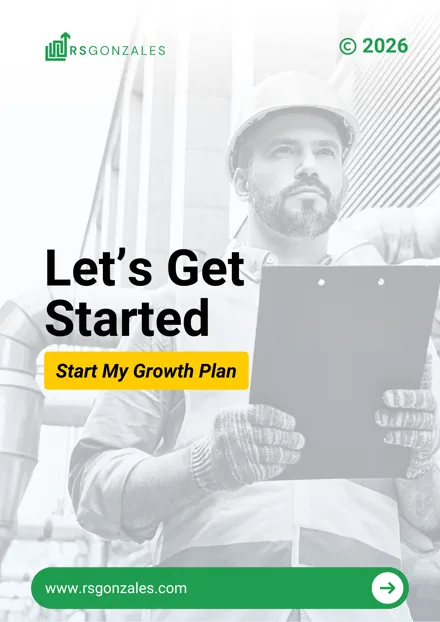 The cover of an RS Gonzales growth proposal, reading Let's Get Started